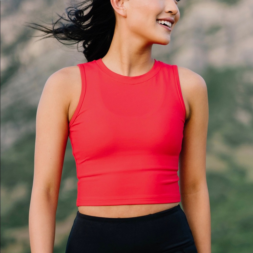 Zyia red high neck stronger tank size medium